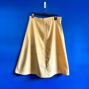 Vintage 1970s Midi‎ Skirt Women's Size 31" Waist Dandelion Yellow Circle Twee
